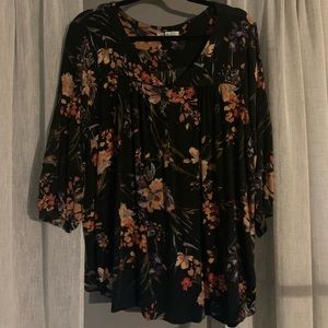 Black Floral Top